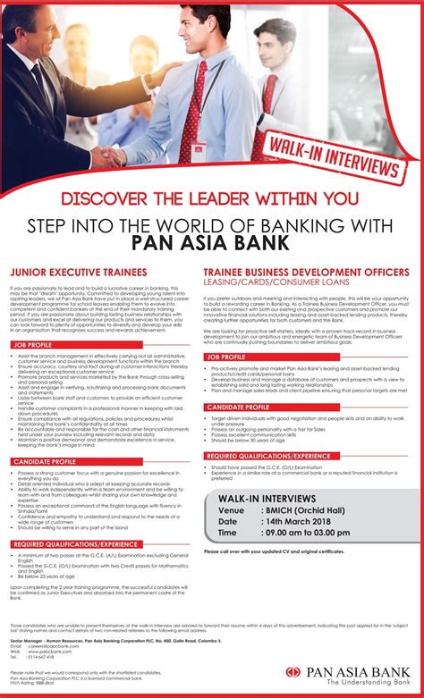 Pan Asia Bank Vacancies   Sri Lanka Vacancies   Top Rated ...