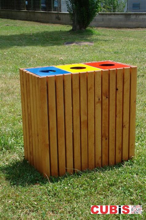Papelera reciclaje   madera | Reciclaje madera, De madera, Papelera ...