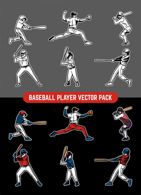 Paquete de jugador de béisbol | Vector Premium