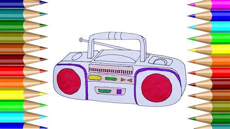 Para Colorear Radio | Cómo dibujar grabadora de cassette ...