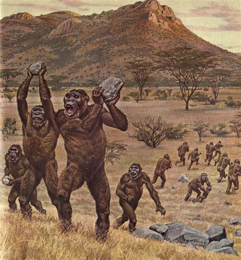 Paranthropus robustus  by Jay Matternes  | Prehistoric animals ...