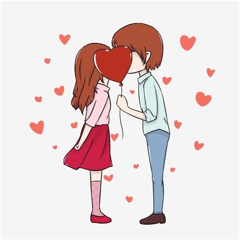 Pareja De Dibujos Animados Dibujado A Mano El Amor Forma ...