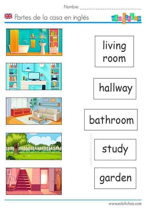 Partes de la Casa en Inglés | Fichas de vocabulario + ejercicios