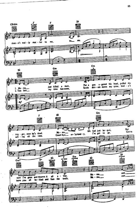 Partitura para Piano  Bohemian Rhaphsody  | Queen   Las ...
