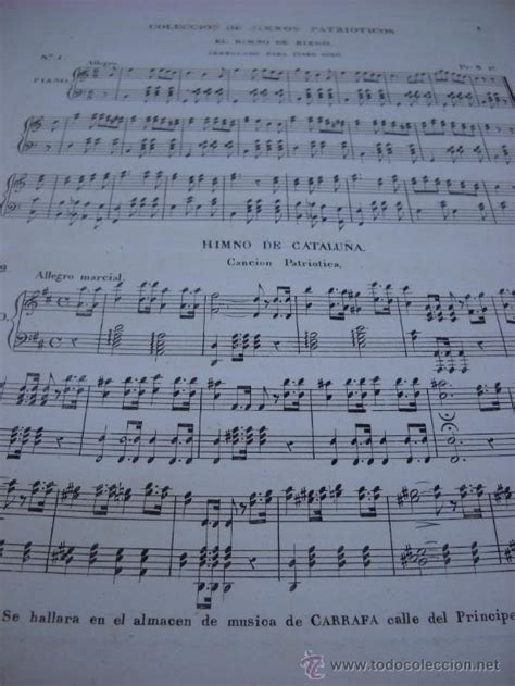 Partitura para piano. coleccion de himnos patri   Vendido ...