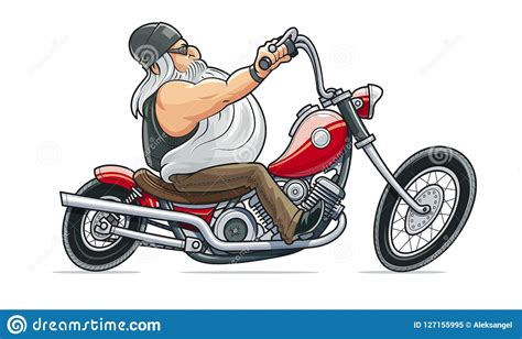Paseo Del Motorista En La Motocicleta Personaje De Dibujos ...