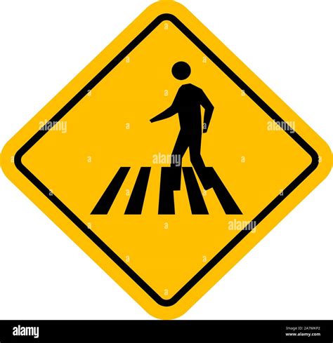 Paso de cebra señal de tráfico peatonal diseño vectorial.placa amarilla ...