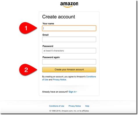 Pasos para abrir una cuenta en Amazon