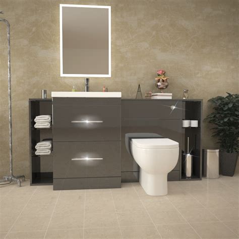 Patello 1600 Fitted Bathroom Furniture Grey Buy Online at ...