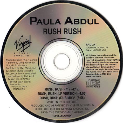 Paula Abdul   Rush Rush  1991, CD  | Discogs