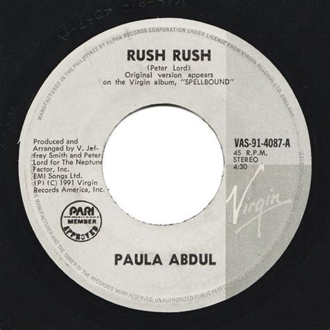 Paula Abdul   Rush Rush  1991, Vinyl  | Discogs
