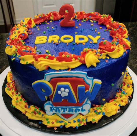 Paw Patrol 2nd Birthday Cake, Carrot Cake with Cream Cheese Icing ...