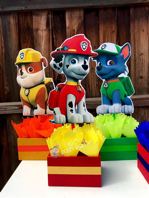 Paw Patrol Birthday Theme Centerpieces for Birthday Candy Buffet or Paw ...
