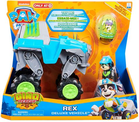 Paw Patrol Dino Rescue Rex Deluxe Vehicle [Includes 1 ...