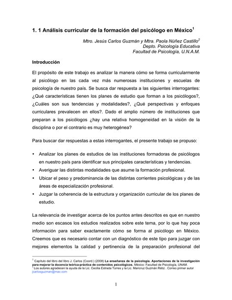 PDF  . 1 Análisis curricular de la formación del ...