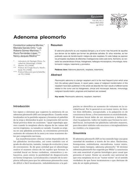 PDF  Adenoma pleomorfo.
