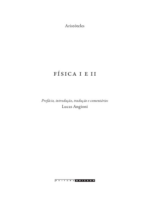PDF  Aristóteles: Física I e II | Lucas Angioni   Academia.edu