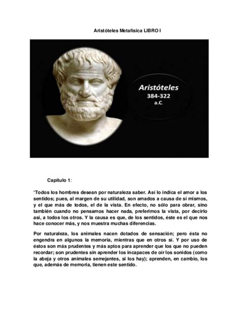 PDF  Aristóteles Metafísica LIBRO I | Dario Salinas   Academia.edu