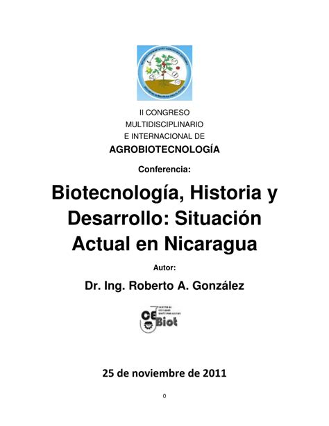 PDF  Biotecnología, Historia y Desarrollo: Situación ...