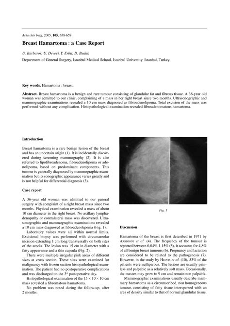 PDF  Breast hamartoma: A Case Report