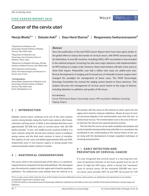 PDF  Cancer of the cervix uteri