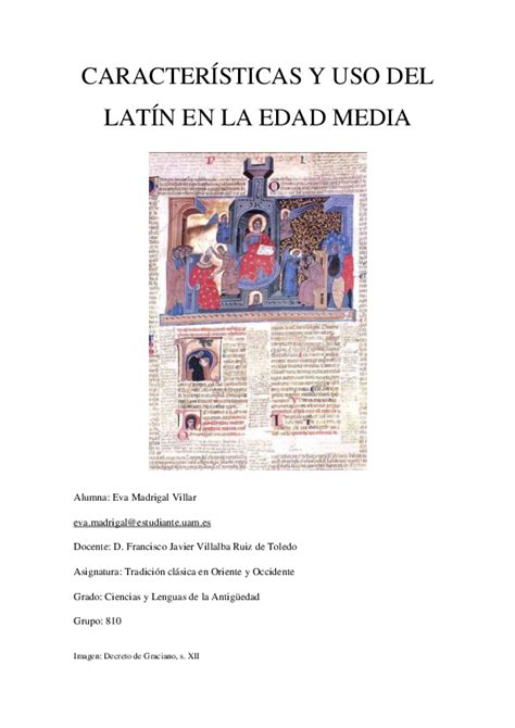 PDF  Características y uso del latín en la Edad Media | Eva Madrigal ...