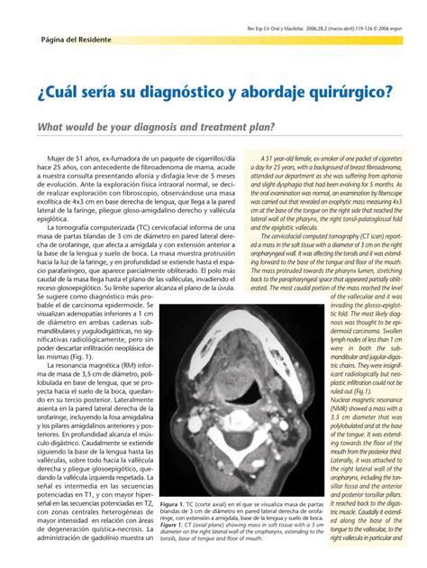 PDF  Carcinoma mucoepidermoide de base de lengua: Abordaje quirúrgico ...
