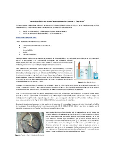 PDF  Cemento Conductivo GEO GEM vs cementos conductivos CALIDAD vs ...