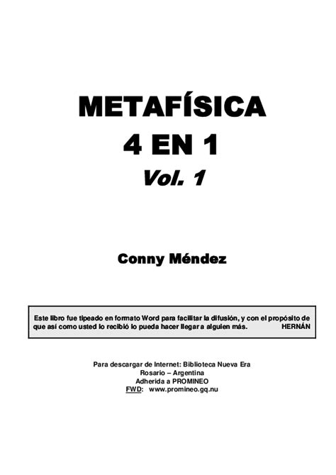 PDF  Conny mendez   metafisica 4 en 1 vol 1 y | N T   Academia.edu