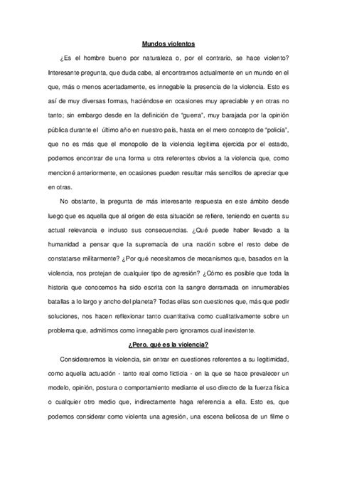 PDF  Ejemplo de ensayo, sobre la violencia | Andy Pérez ...