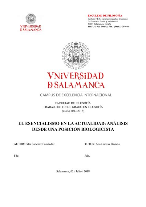 PDF  El esencialismo en la actualidad: análisis desde una posición ...