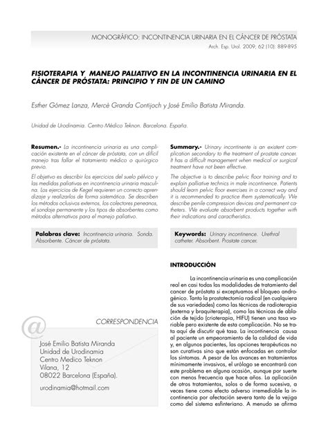 PDF  Fisioterapia y manejo paliativo en la incontinencia ...