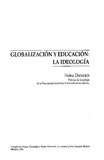 PDF  Globalización y educación : la ideología | heinz dieterich ...