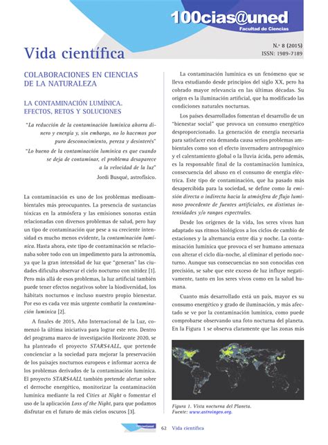 PDF La contaminación lumínica. Efectos, retos y soluciones