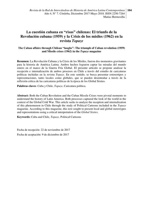PDF  La cuestión cubana en “risas” chilenas: El triunfo ...