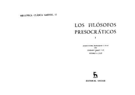 PDF  Los Filosofos Presocraticos I Gredos | Tatiana Velazquez ...