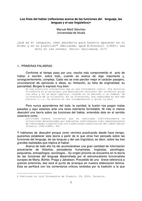 PDF  Los fines del hablar  reflexiones acerca de las ...