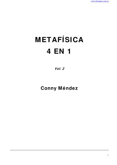 PDF  METAFÍSICA 4 EN 1 VOL 2 CONNY | Michell Lara   Academia.edu