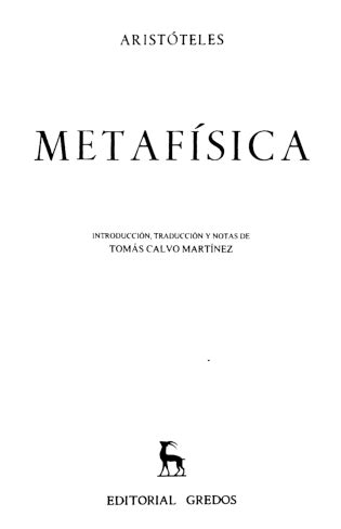 PDF  Metafísica Aristóteles Gredos | Diana Franco   Academia.edu
