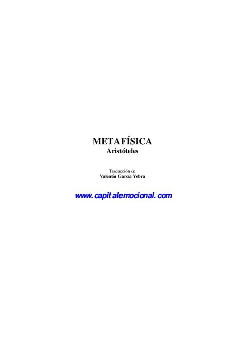 PDF METAFÍSICA Aristóteles | jnkjnjk mnjn Academia.edu