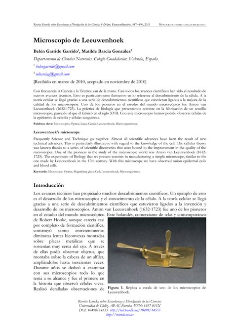 PDF  Microscopio de Leeuwenhoek