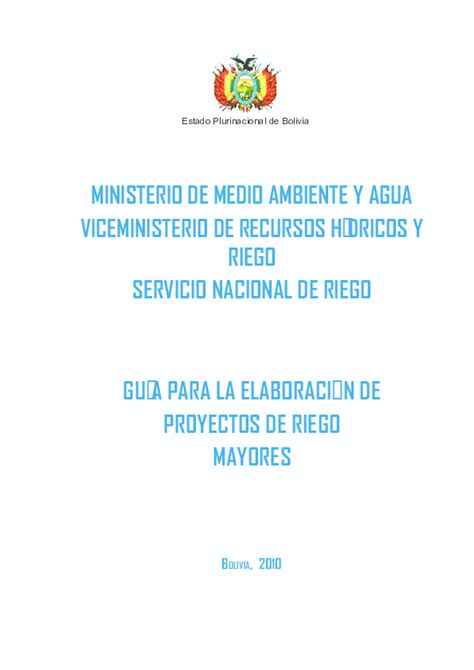 PDF  MINISTERIO DE MEDIO AMBIENTE Y AGUA VICEMINISTERIO ...