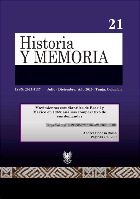PDF  Movimientos estudiantiles de Brasil y México en 1968: análisis ...