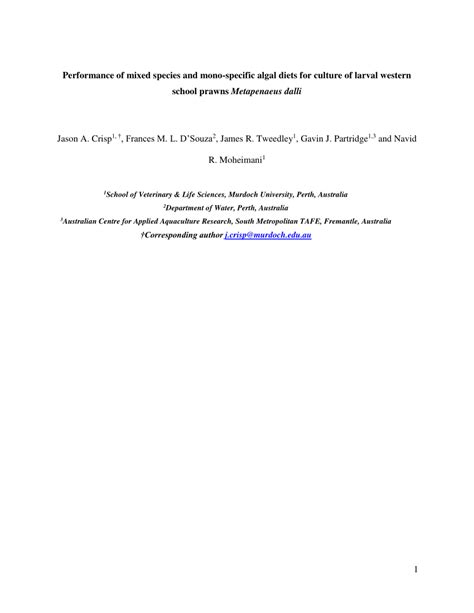PDF  Performance of Mixed Species and Mono specific Algal ...
