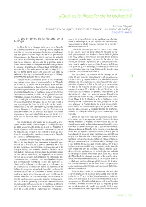 PDF  ¿Qué es la filosofía de la biología? | Antonio ...