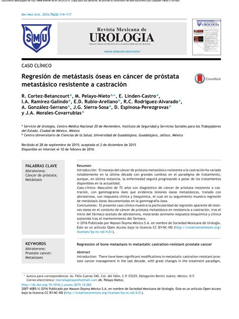 PDF  Regresión de metástasis óseas en cáncer de próstata ...
