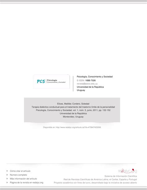 PDF  Terapia dialéctico conductual para el tratamiento ...