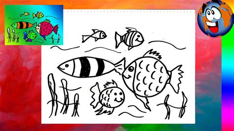 Peces en el Mar Dibujo Fácil para Niños Fish in the Sea ...