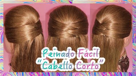 PEINADO FACIL PARA CABELLO CORTO | SHORT HAIR HAIRSTYLE ...