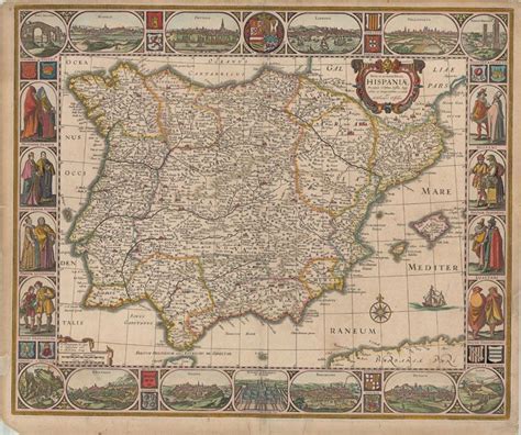 Península Ibérica. Mapas generales.  1623 . 1638 | Mapas antiguos ...